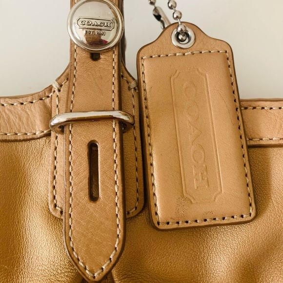 Coach Leather East West Gallery Tote Bag Top Zip British Tan Neutral Minimalist - Picture 5 of 14